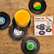 6 sotto-bicchieri look vinile