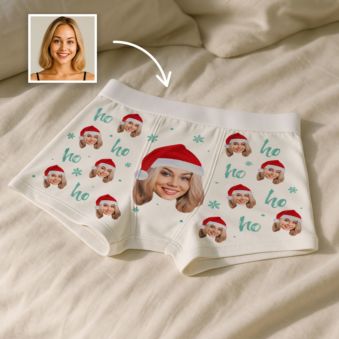 Mutande Personalizzate con Viso e Cappellino Natalizio
