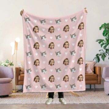 Coperta Personalizzata con Animale Domestico e Viso