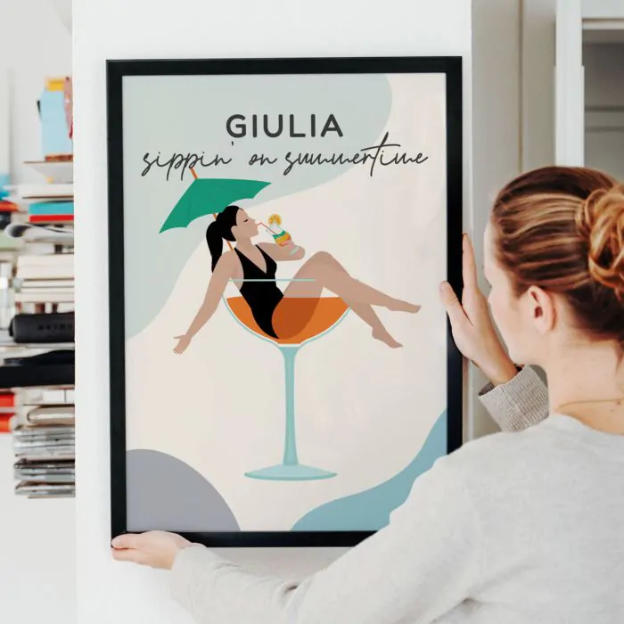 Poster Personalizzato Illustrazione Bicchiere da Cocktail