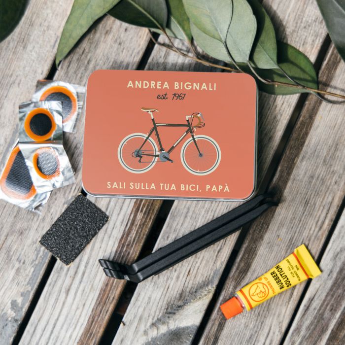 Kit di riparazione per bici personalizzato con testo