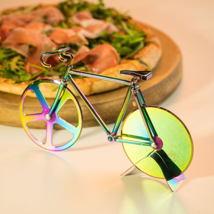 con Rotella di Taglio Umoristico per Pizza a Fette per Freschi Gadget da Cucina Arancia WingFly Tagliapizza per Bicicletta in Acciaio Inox 