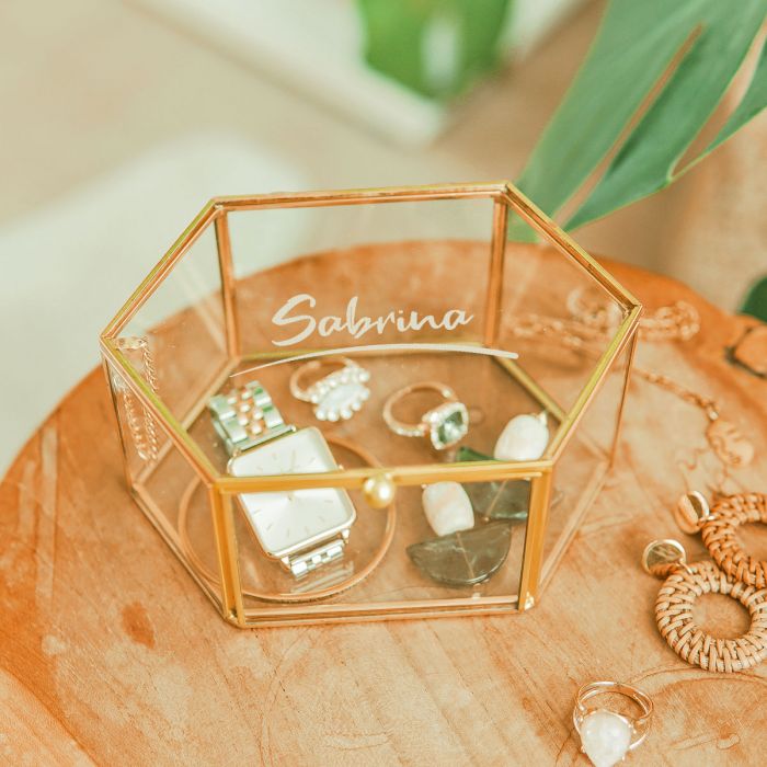 Scatola Regalo in Vetro con Testo main product photo