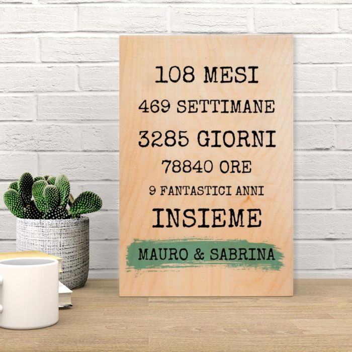 Quadro personalizzabile in legno “anniversario” main product photo