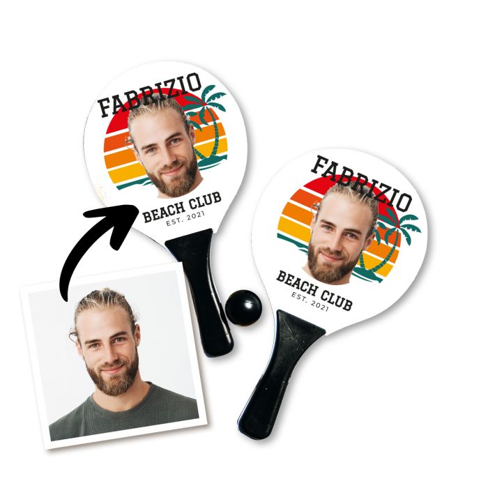 Set da Beach Tennis Personalizzato con Foto e Testo main product photo