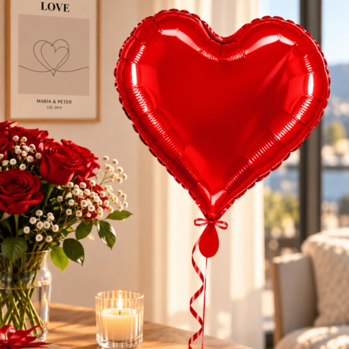 Palloncino a Forma di Cuore Rosso