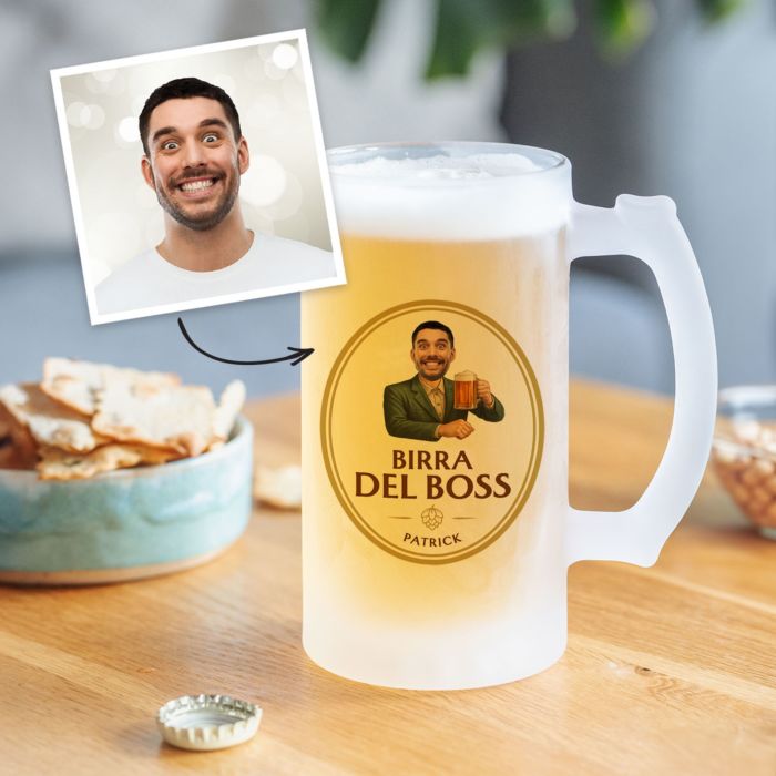 Boccale da Birra Personalizzato con Logo e Faccia