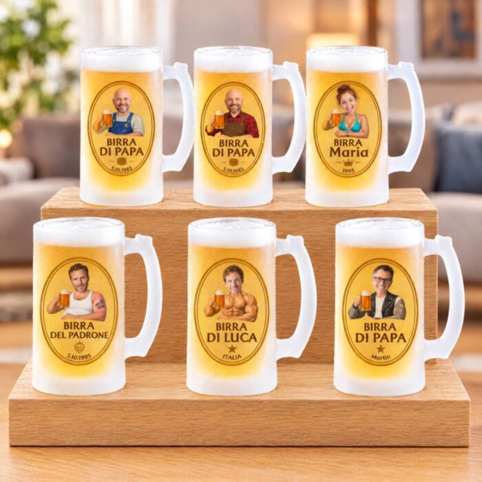 Boccale da Birra Personalizzato con Logo e Faccia