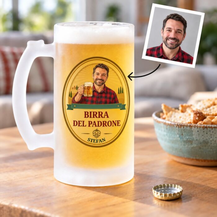 Boccale da Birra Personalizzato con Logo e Faccia