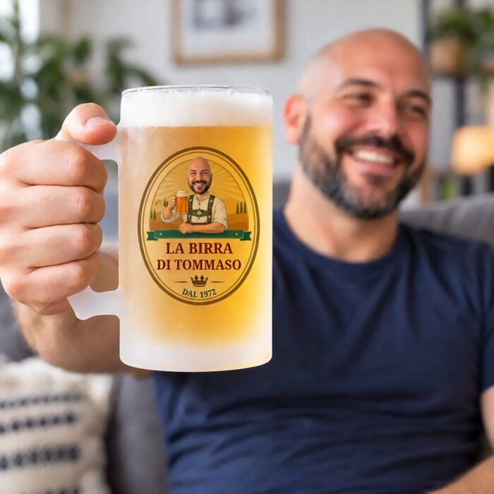 Boccale da Birra Personalizzato con Logo e Faccia