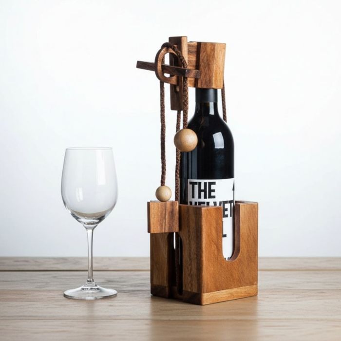 Rompicapo in Legno per Bottiglie di Vino