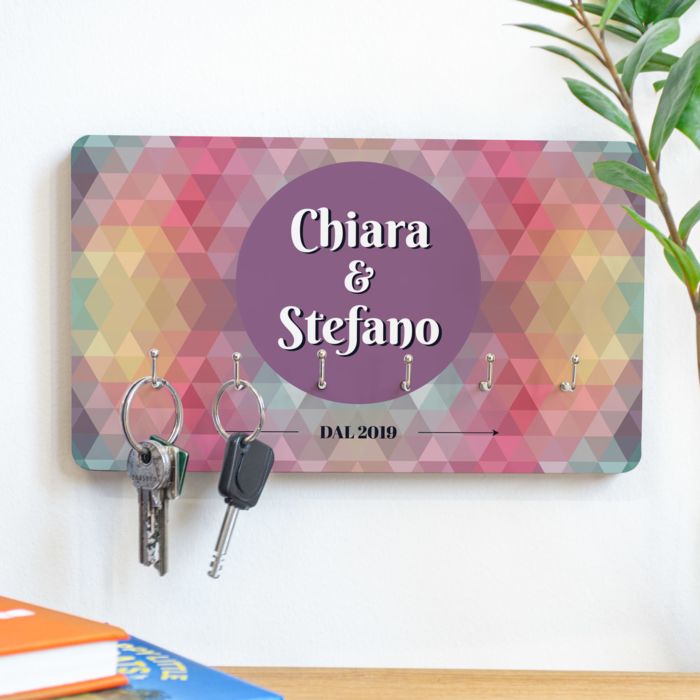Portachiavi da Parete personalizzabile con sfondo colorato 