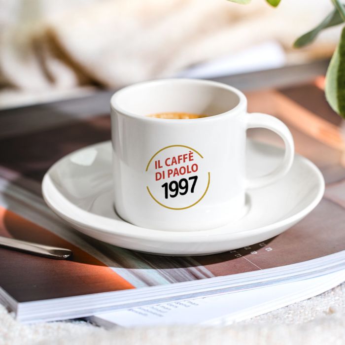 Tazzina da Caffè Personalizzata con Nome e Anno Tazzina da Caffè Personalizzata con Nome e Anno