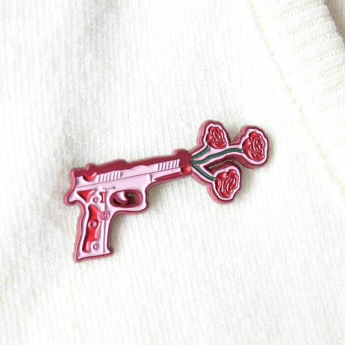 Spilletta Pistola con Fiori