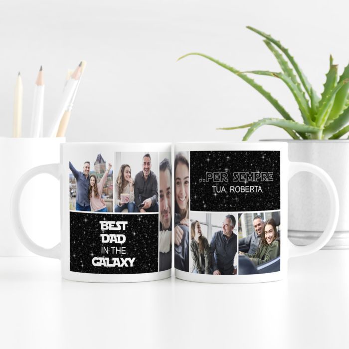 Tazza Personalizzata con 5 Foto e Testo