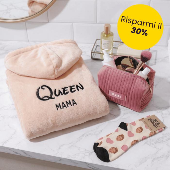 Set regalo pochette, accappatoio e calzini