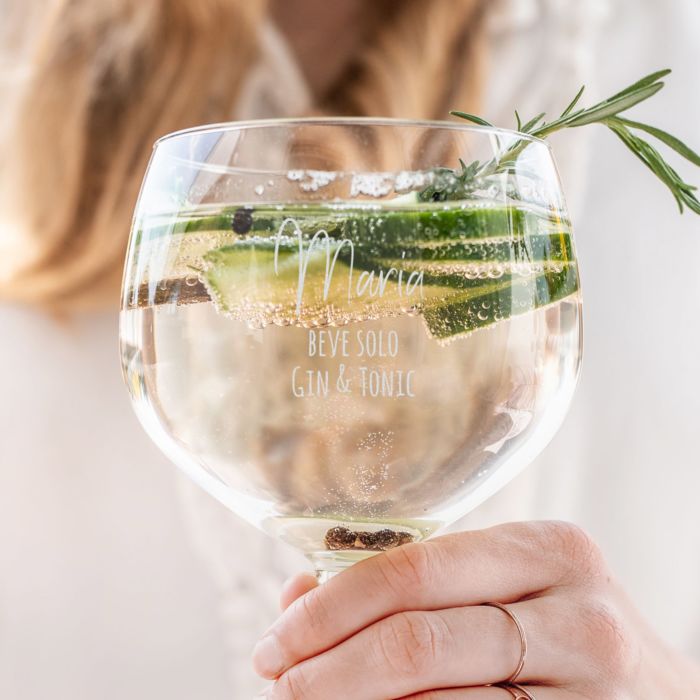 Bicchiere da Gin Personalizzato con Testo Bicchieri Personalizzati