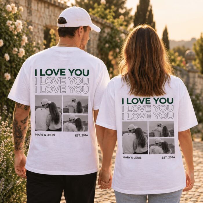 Set regalo 2 T-shirt con foto in bianco e nero e testo