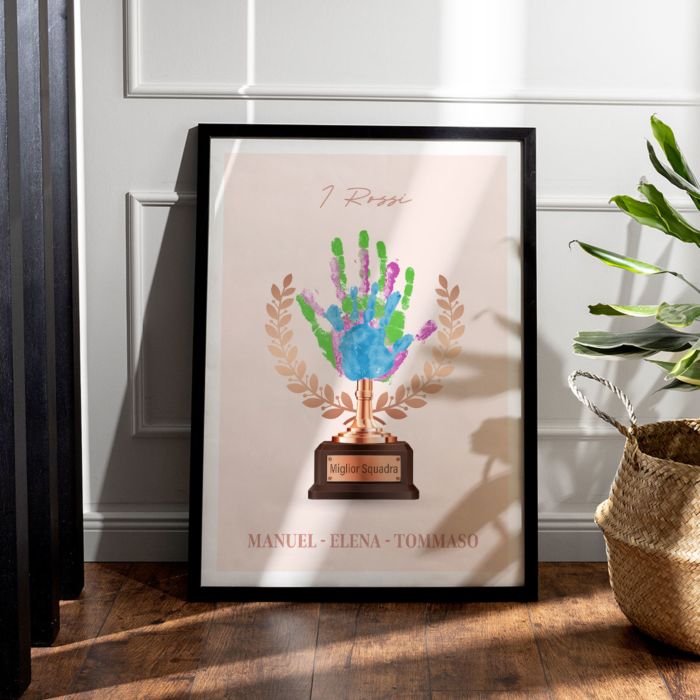 Poster Personalizzato con Impronta della Mano e Trofeo