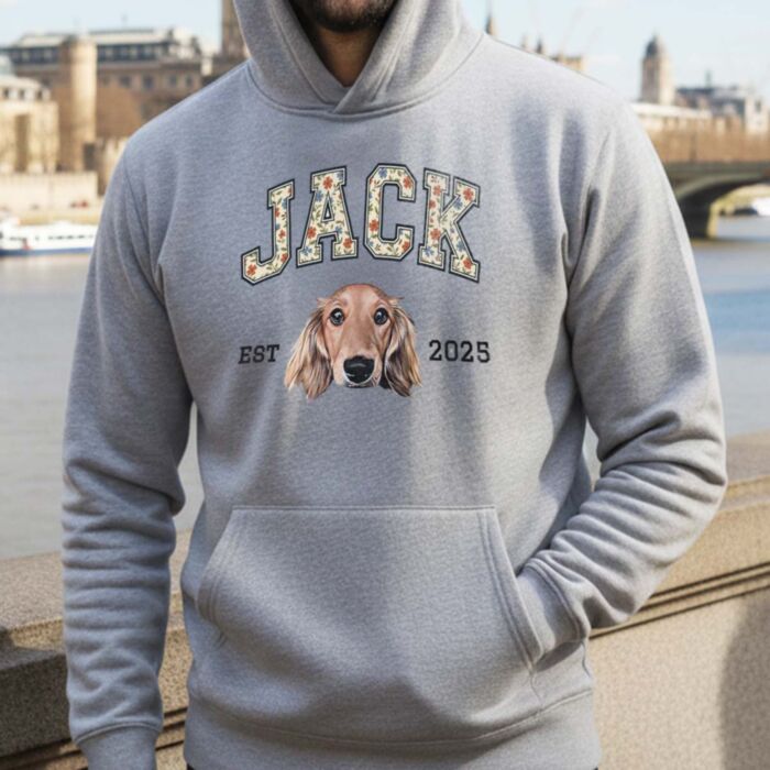 Felpa con Cappuccio Personalizzata con Foto e Animale Domestico