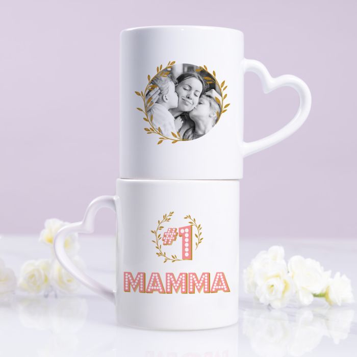 Tazza Migliore Mamma con Manico a forma di Cuore e Foto