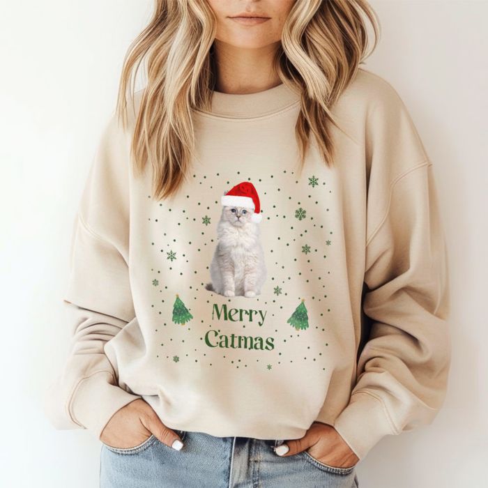 Maglione Natalizio Personalizzato con Animale Domestico e Testo