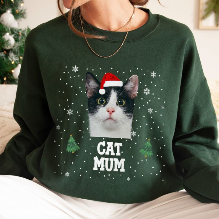 Maglione Natalizio Personalizzato con Animale Domestico e Testo