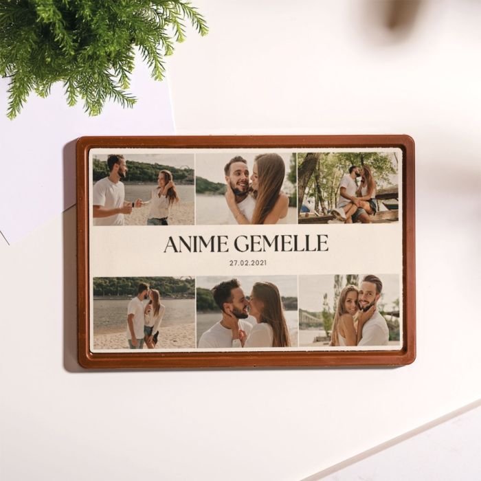 Cioccolatini Personalizzati Biglietto d‘Auguri con 6 Foto e Testo