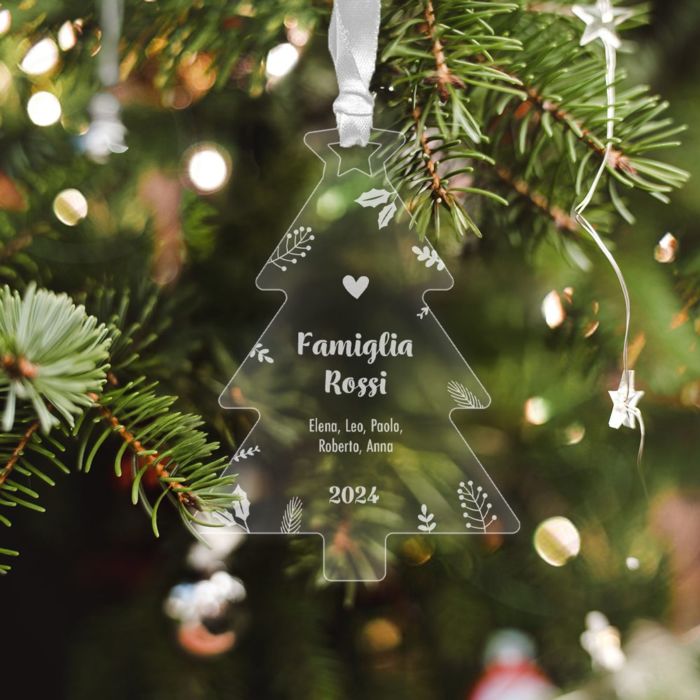 Pendente in Acrilico Personalizzato Albero di Natale Set da 2