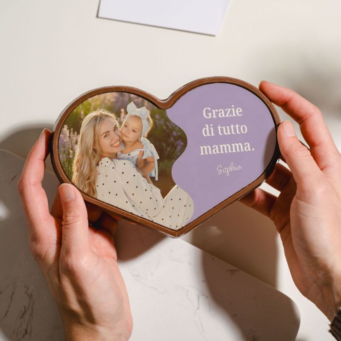 Cioccolatini Personalizzati Cuore con Foto e Testo