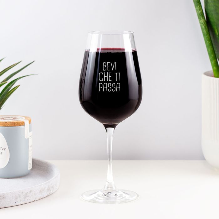 Calice da Vino Personalizzato con Frase