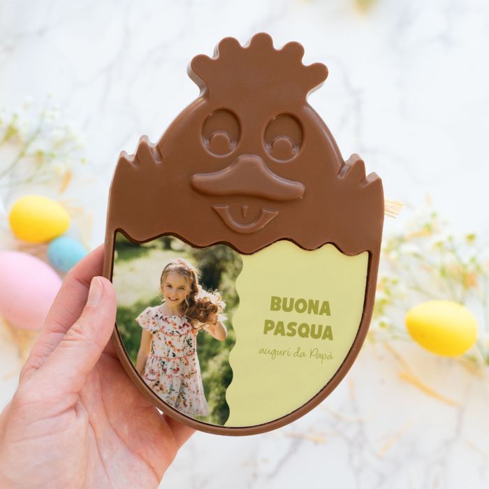 Cioccolato Personalizzato Pulcino con Foto e Testo
