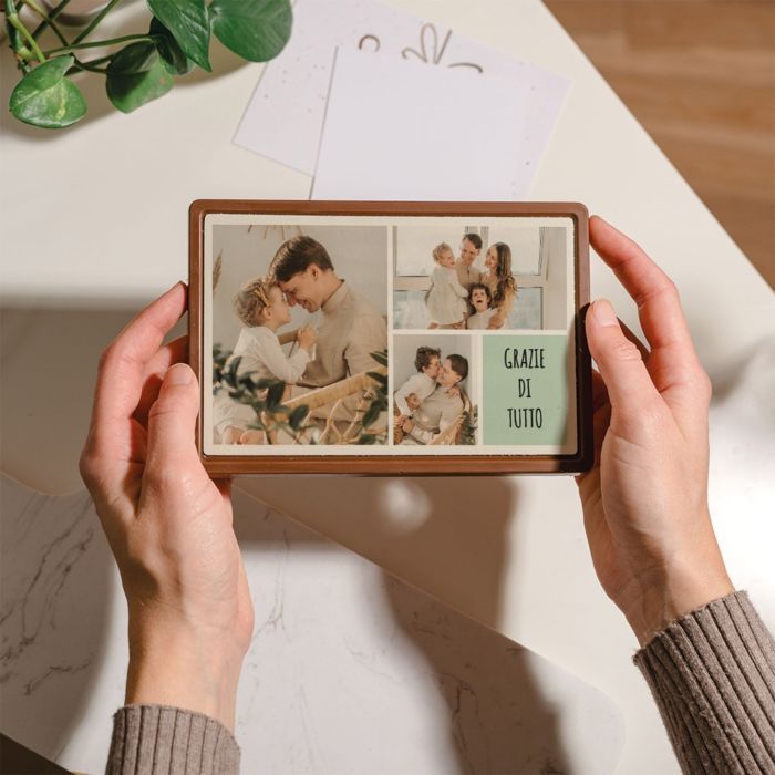 Cioccolatini Personalizzati Biglietto d‘Auguri con 3 Foto e Testo
