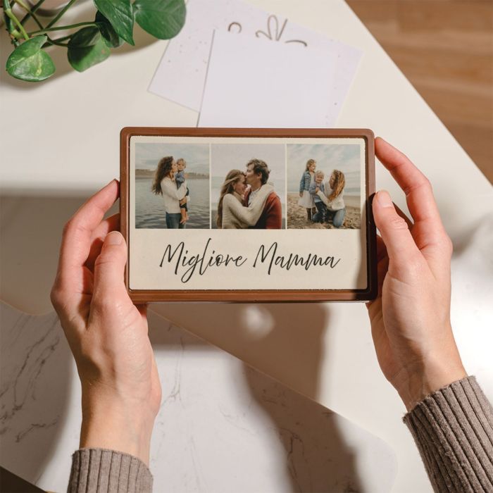 Cioccolatini Personalizzati Biglietto d‘Auguri con Collage di Foto e Testo