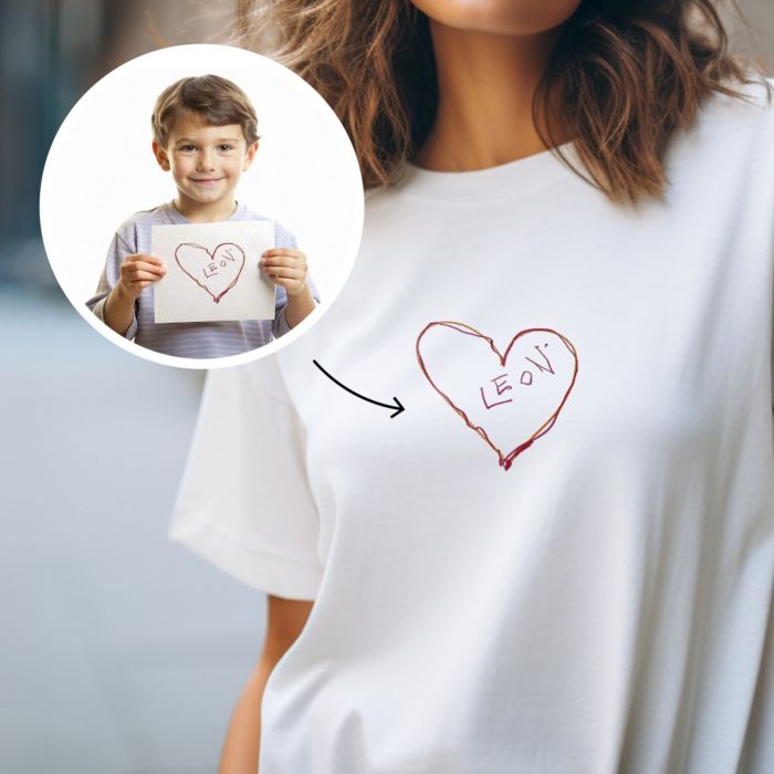 Maglietta Personalizzata con Disegno dei Bambini davanti