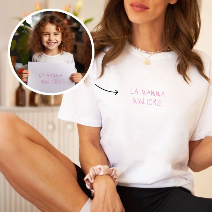 Maglietta Personalizzata con Disegno dei Bambini davanti