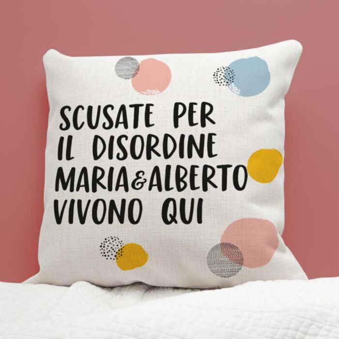 Federa per cuscino con testo personalizzabile