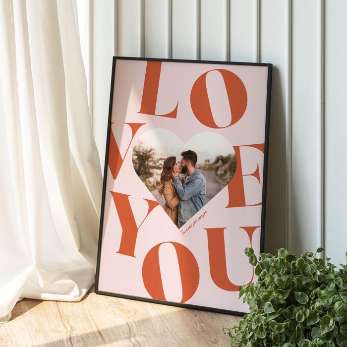 Poster Personalizzato a forma di Cuore con Foto e Testo