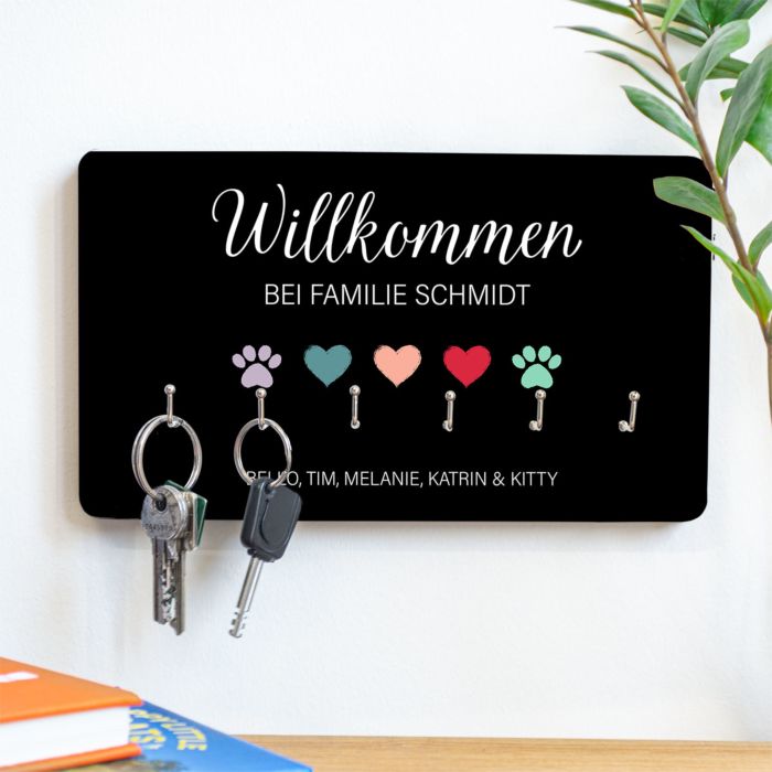 Portachiavi da Parete Personalizzato con Simboli e Nomi - Design