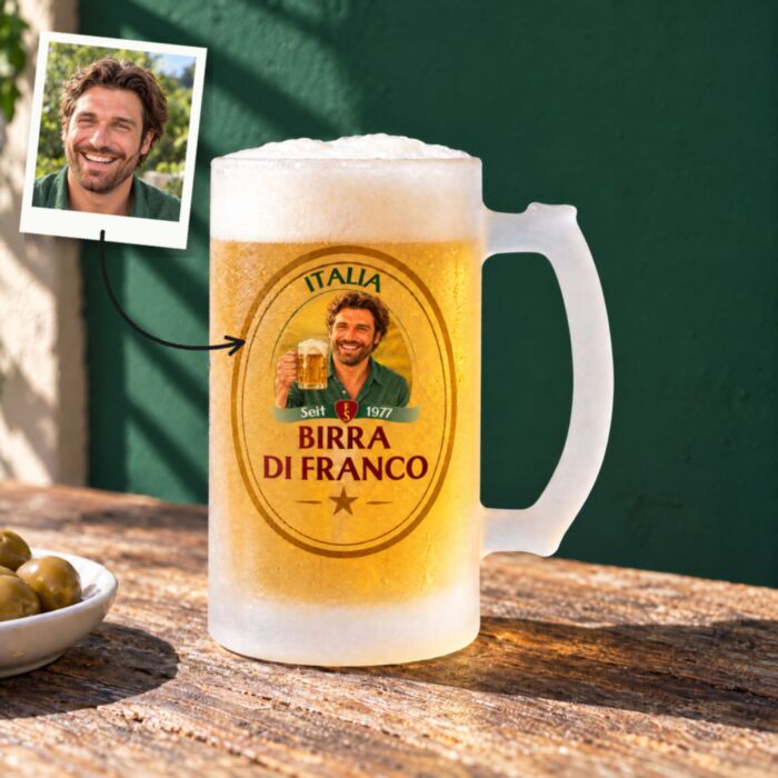 Boccale Birra Personalizzato con Foto e Nome
