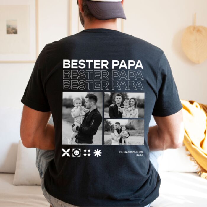 Maglietta Personalizzata con Foto e Testo Bianco e Nero - Design