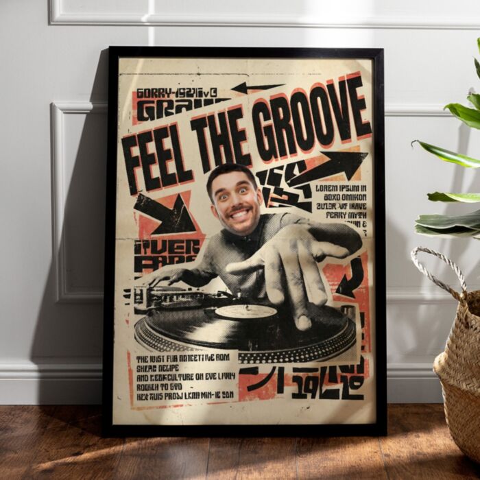 Poster Personalizzato DJ anni '90 con Foto
