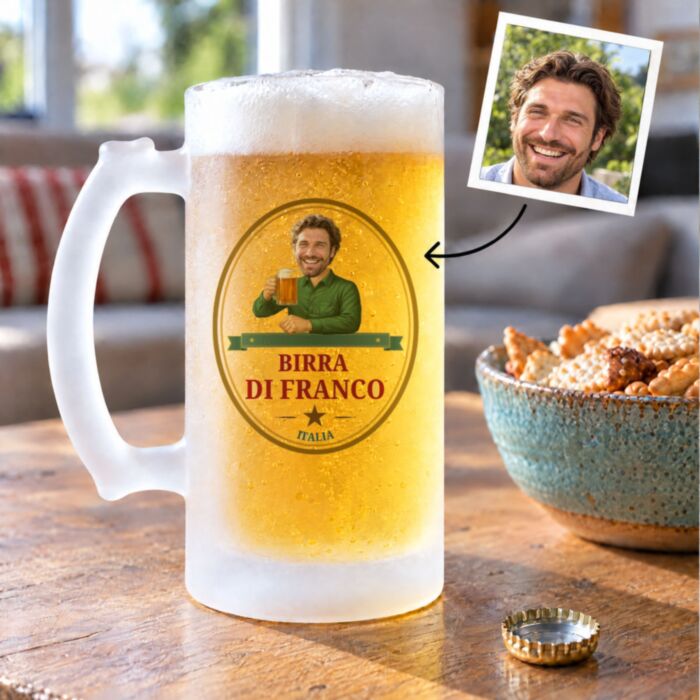 Boccale da Birra Personalizzato con Logo e Faccia