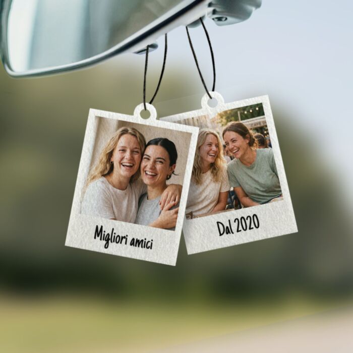 Profumatore Auto Personalizzato in Stile Polaroid Set da 2 - Design