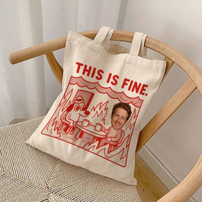 Tote Bag Personalizzata con Foto This Is Fine Meme