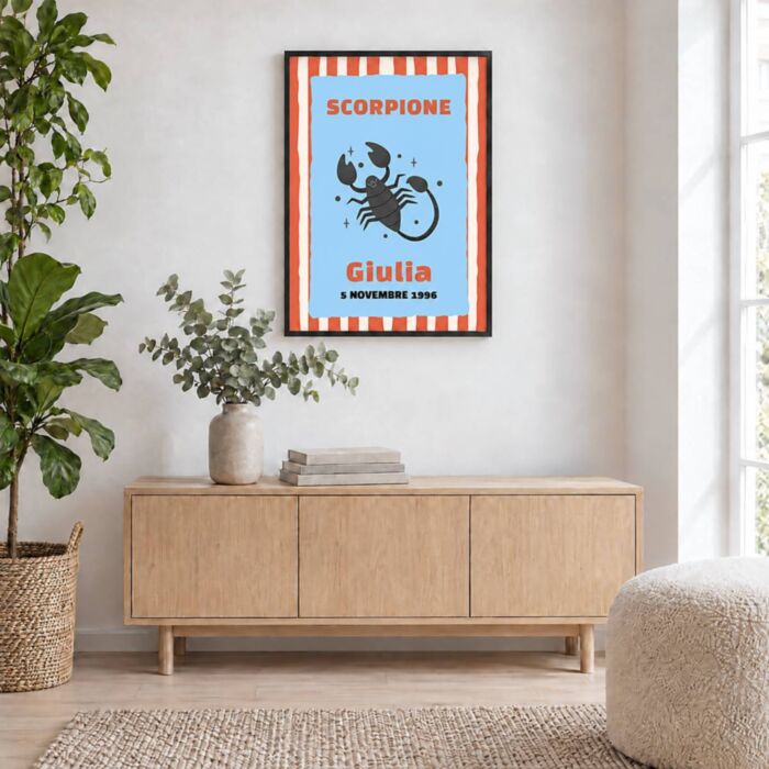 Poster Personalizzato Segno Zodiacale con Nome e Data