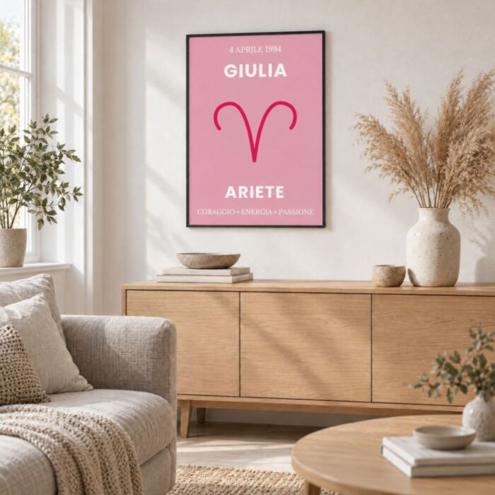 Poster personalizzato segno zodiacale con nome