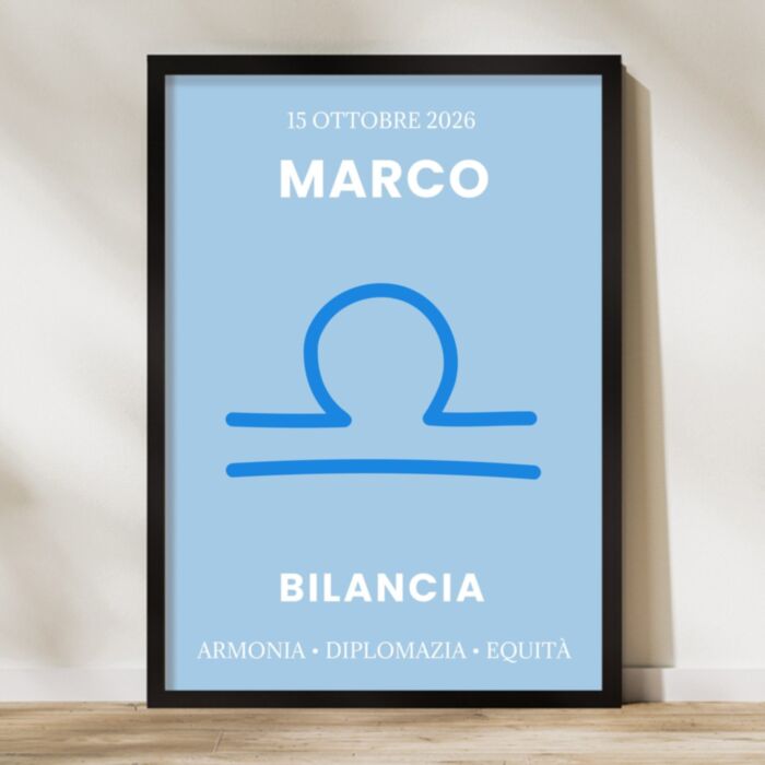 Poster personalizzato segno zodiacale con nome