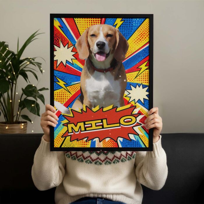 Poster Personalizzato con foto e nome dell'Animale Domestico – Pop Art