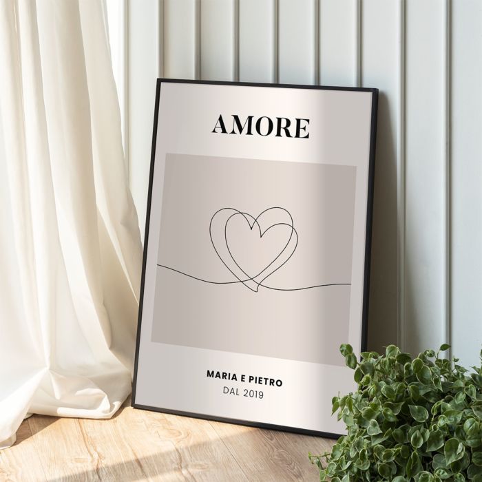 Poster Personalizzato con Simbolo e Testo Regalo di San Valentino